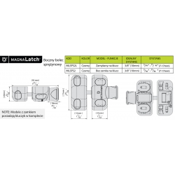 Zamek do bramki jednostronny na kluczyk, zatrzask magnetyczny 7-17mm MLSPS2L