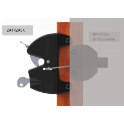 Samozatrzaskowy jednostronny rygiel do furtki na kluczy