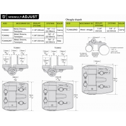 Zawiasy samozamykające do furtek, regulowane. TCAMA1 22-38 mm do 25 kg - 2 szt.
