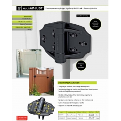 Zawiasy samozamykające regulowane TCHDMA1 6-25 mm do ciężkich bram do 60 kg - 2 szt.