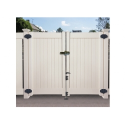 Rygiel samozatrzaskowy dwustronny do bramy dwuskrzydłowej LLMLDBT