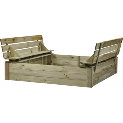 PIASKOWNICA 140X140 Z ŁAWECZKĄ I PRZYKRYCIEM „TOM”