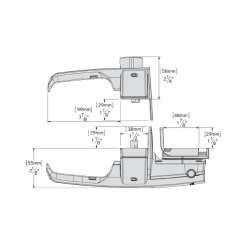 Rygiel samozatrzaskowy dwustronny do bramy dwuskrzydłowej LLMLDBT