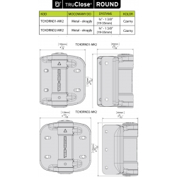 Samozamykające zawiasy do furtek bezpieczeństwa do rur TCHDRND2S3 - 2 szt