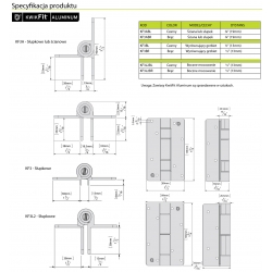 Zawias samozamykający KF3A1 21,5 mm/20 kg do furtek ścienno słupkowy KF3ABL- 2 szt