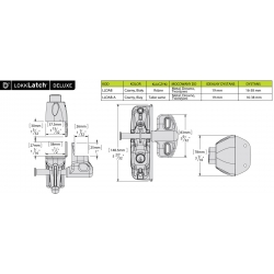 Zamek zatrzaskowy do furtki dwustronny na ten sam kluczyk 16-38 mm LLDABS2-LA