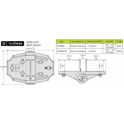 Zawiasy samozamykające regulowane TCHDMA1 6-25 mm do ciężkich bram do 60 kg - 2 szt.